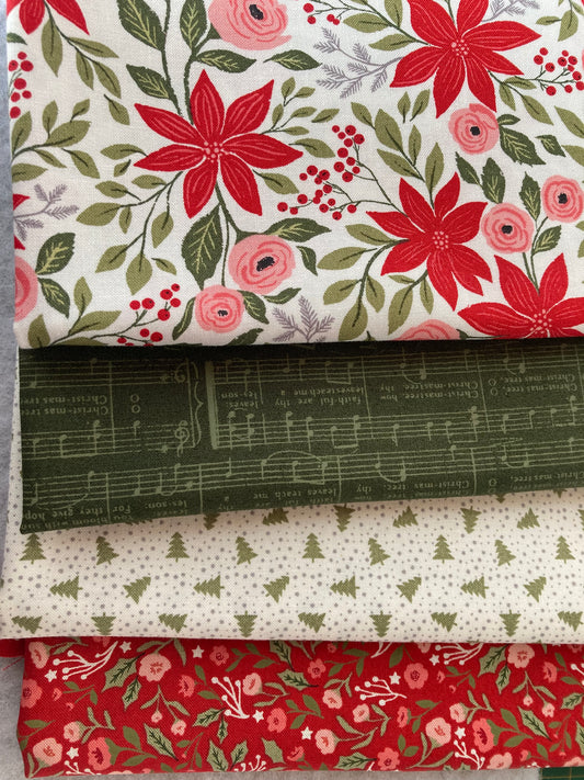 4 x Fat Quarter Bundle Berry and Pine