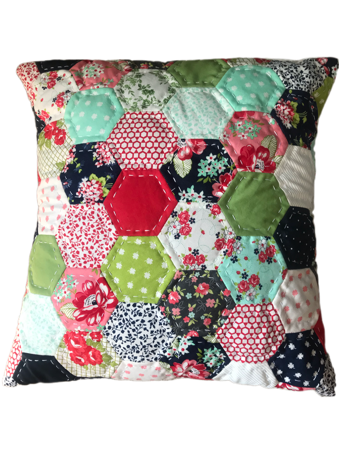 18” Hexie cushion kit - Buttercup and Slate